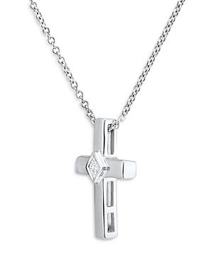Unique Designs Diamond Princess-cut Accent Cross Pendant Necklace In 10k White Gold (60% Off), 0.05 Ct. T.w. - Comparable Value $500