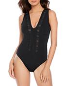 Magicsuit Scuba Daniella Mesh Trim One Piece Swimsuit