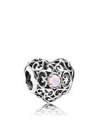 Pandora Charm - Sterling Silver & Crystal October Signature Heart