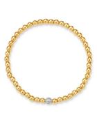 Moon & Meadow Diamond & Gold Bead Bangle Bracelet In 14k Yellow Gold & 14k White Gold, 0.05 Ct. T.w.