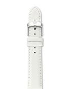 Michele Bright White Saffiano Leather Watch Strap, 18mm