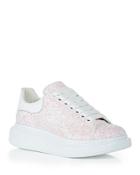 Alexander Mcqueen Women's Oversized Leather Heel Detail Glitter Sneakers