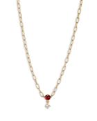 Nadri Gemma Cubic Zirconia & Red Mother Of Pearl Pendant Necklace In 18k Gold Plated, 16-18