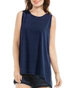 Vince Camuto Pinstripe High/low Tank Top