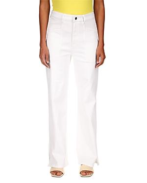 Sanctuary High Rise Slit Straight Leg Jeans In White
