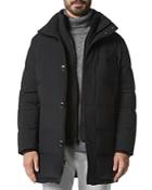 Andrew Marc Shelton Cool Touch Regular Fit Quilted Down Parka With Removable Shearling Trimmed Bib