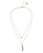 Allsaints Two-tone Hexagon & Chain Tassel Layered Necklace, 15-17