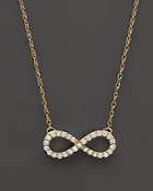 Diamond Infinity Pendant Necklace In 14k Yellow Gold, .20 Ct. T.w.