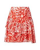 Milly Heidi Ikat Ruffled Skirt