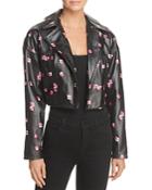 Rebecca Taylor Floriana Cropped Leather Motorcycle Jacket