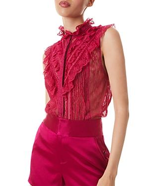Alice And Olivia Rheba Sleeveless Lace Blouse