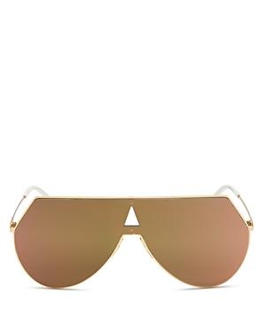 Fendi Eyeline Shield Mirrored Sunglasses, 55mm