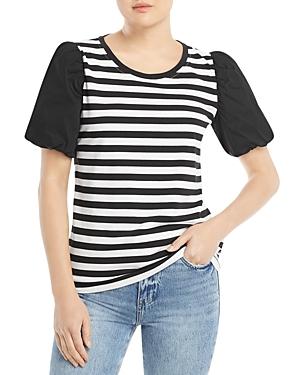 Karl Lagerfeld Paris Striped Puff Sleeve Top