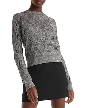 The Kooples Metallic Open Knit Sweater
