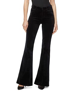 J Brand Valentina Velvet High-rise Jeans In Black