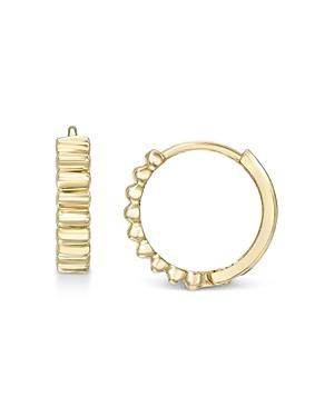 Zoe Lev 14k Yellow Gold Notched Huggie Hoop Earrings