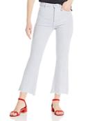 Mother The Tripper Frayed-hem Cropped Bootcut Jeans In Baby Blue