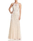 Adrianna Papell Embellished Back-detail Gown