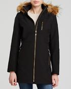 Calvin Klein Hooded Coat With Faux Fur Trim