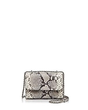 Tory Burch Fleming Snakeskin Embossed Leather Small Convertible Shoulder Bag