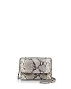 Tory Burch Fleming Snakeskin Embossed Leather Small Convertible Shoulder Bag