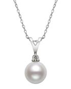 Bloomingdale's Diamond & Cultured Freshwater Pearl Pendant Necklace In 14k White Gold, 16 - 100% Exclusive