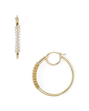 Nadri Aura Pave Front Hoop Earrings