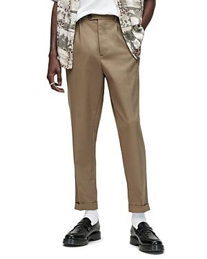 Allsaints Tallis Cotton & Wool Pleated Slim Fit Cropped Pants