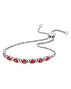 Bloomingdale's Ruby And Nude Diamond Bolo Bracelet In 14k White Gold - 100% Exclusive