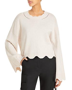 3.1 Phillip Lim Scalloped Trim Crewneck Sweater