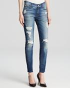 7 For All Mankind Jeans - The Ankle Skinny Destruction In Distressed Authentic Light