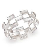 Ippolita Sterling Silver Rock Candy Stone Mosaic Bracelet In Clear Quartz And Mother Of Pearl