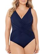 Miraclesuit Plus Solid Crossover One Piece Swimsuit