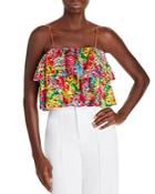 Alice And Olivia Marylynn Ruffle Cropped Top