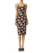 Alice+olivia Delora Floral Spaghetti Strap Midi Dress