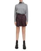 Maje Jorisa Plaid Skirt