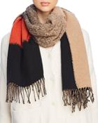 Eileen Fisher Color Block Fringe Scarf