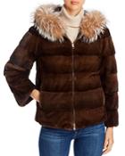 Maximilian Furs Mink Fur & Fox Fur-trim Hooded Reversible Jacket - 100% Exclusive