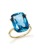 London Blue Topaz Statement Ring In 14k Yellow Gold - 100% Exclusive