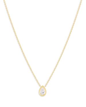 Roberto Coin 18k Yellow Gold Tiny Treasures Diamond Pear Bezel Pendant Necklace, 16-18
