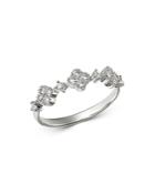 Bloomingdale's Diamond Clover Station Ring In 14k White Gold, 0.25 Ct. T.w. - 100% Exclusive