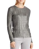 Lauren Ralph Lauren Metallic Cable-knit Sweater