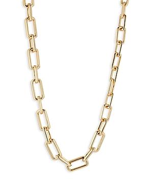 Nadri Golden Hour Cubic Zirconia Clasp Bold Link Necklace In 18k Gold Plated, 18