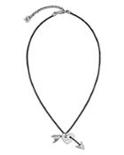 Uno De 50 Leather Heart & Arrow Pendant Necklace, 16