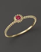 Lagos 18k Gold And Round Ruby Stackable Ring