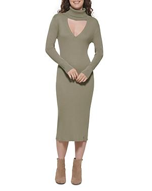Dkny Cutout Turtleneck Sweater Dress