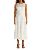 Lauren Ralph Lauren Sleeveless Lace Illusion Yoke Midi Dress