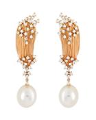 Hueb 18k Rose Gold Bahia Diamond & Freshwater Pearl Drop Earrings