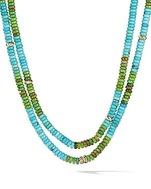 David Yurman Tweejoux Necklace In 18k Yellow Gold With Turquoise