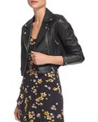 Whistles Rose Cropped Leather Jacket